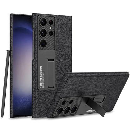 Ultra Thin Leather S24 Ultra Case with Bracket - Odin case